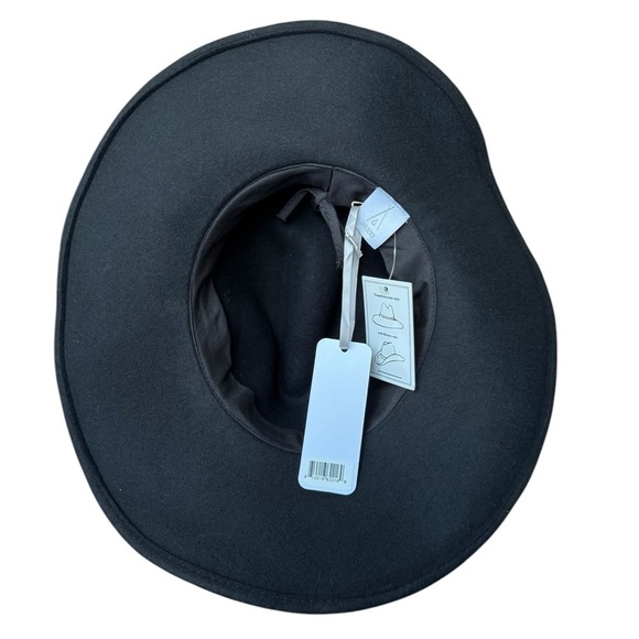 NWT Nikki Beach Astrid Wool Western Hat in Black One Size - Picture 8 of 11